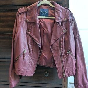 American Eagle Motorcycle/Biker Jacket - Large, Maroon